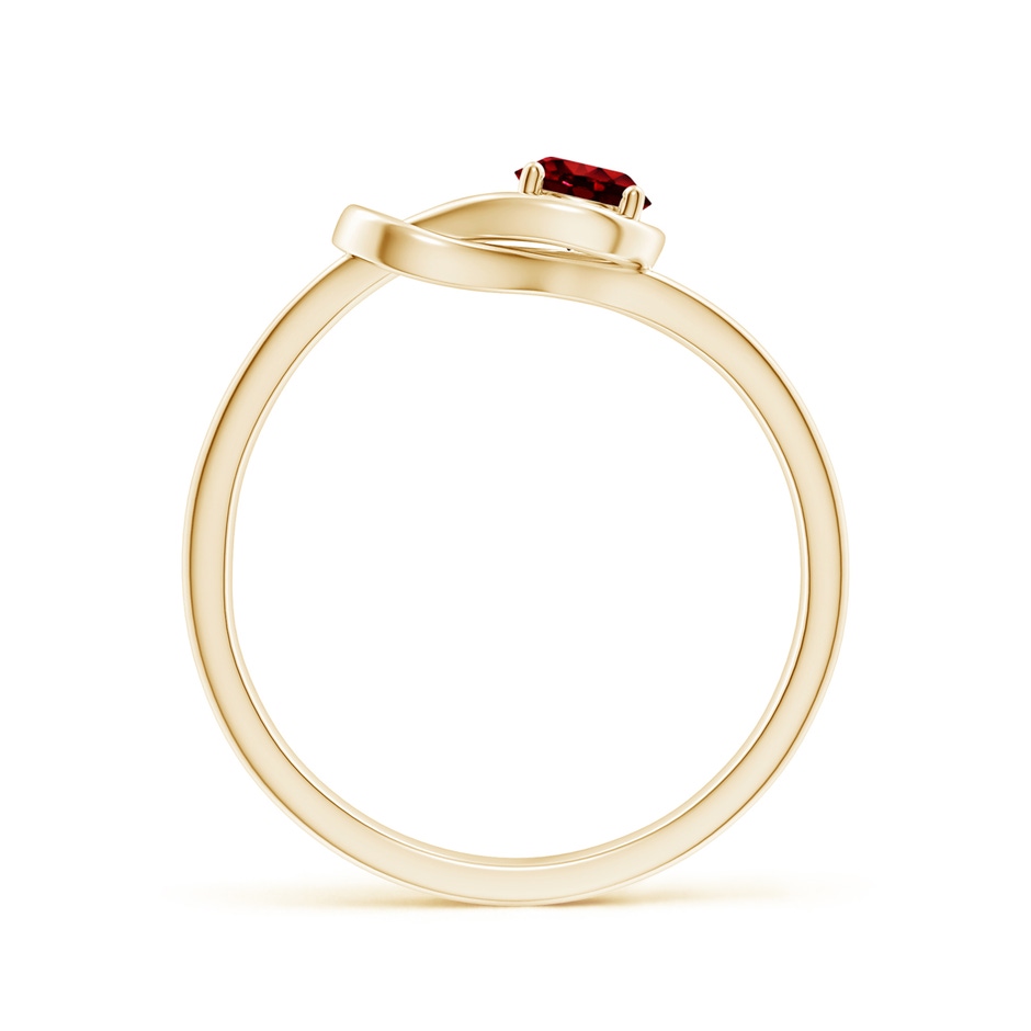 4mm AAAA Solitaire Ruby Infinity Knot Ring in Yellow Gold side 199