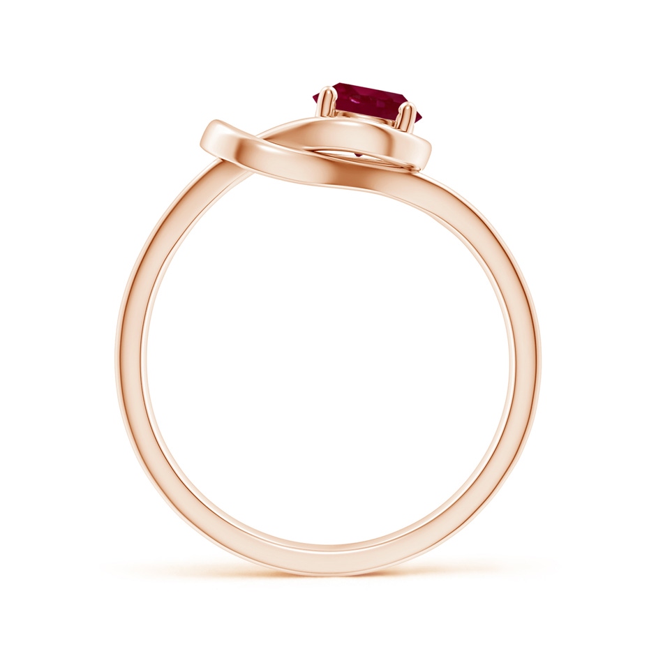 5mm A Solitaire Ruby Infinity Knot Ring in Rose Gold side 199