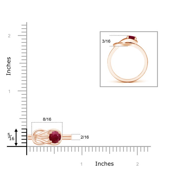 A - Ruby / 0.6 CT / 14 KT Rose Gold