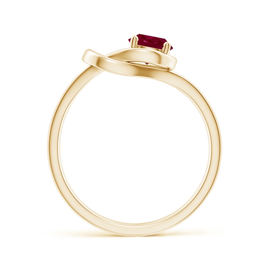 5mm A Solitaire Ruby Infinity Knot Ring in Yellow Gold side 199
