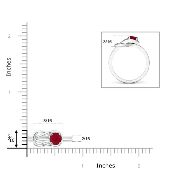 AA - Ruby / 0.6 CT / 14 KT White Gold