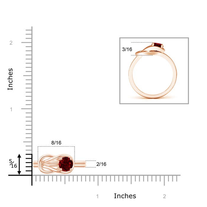 AAAA - Ruby / 0.6 CT / 14 KT Rose Gold