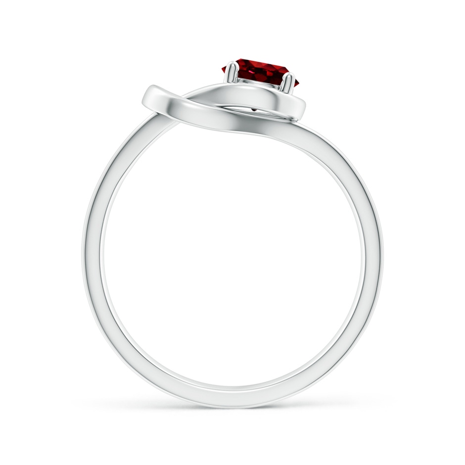 5mm AAAA Solitaire Ruby Infinity Knot Ring in White Gold side 199