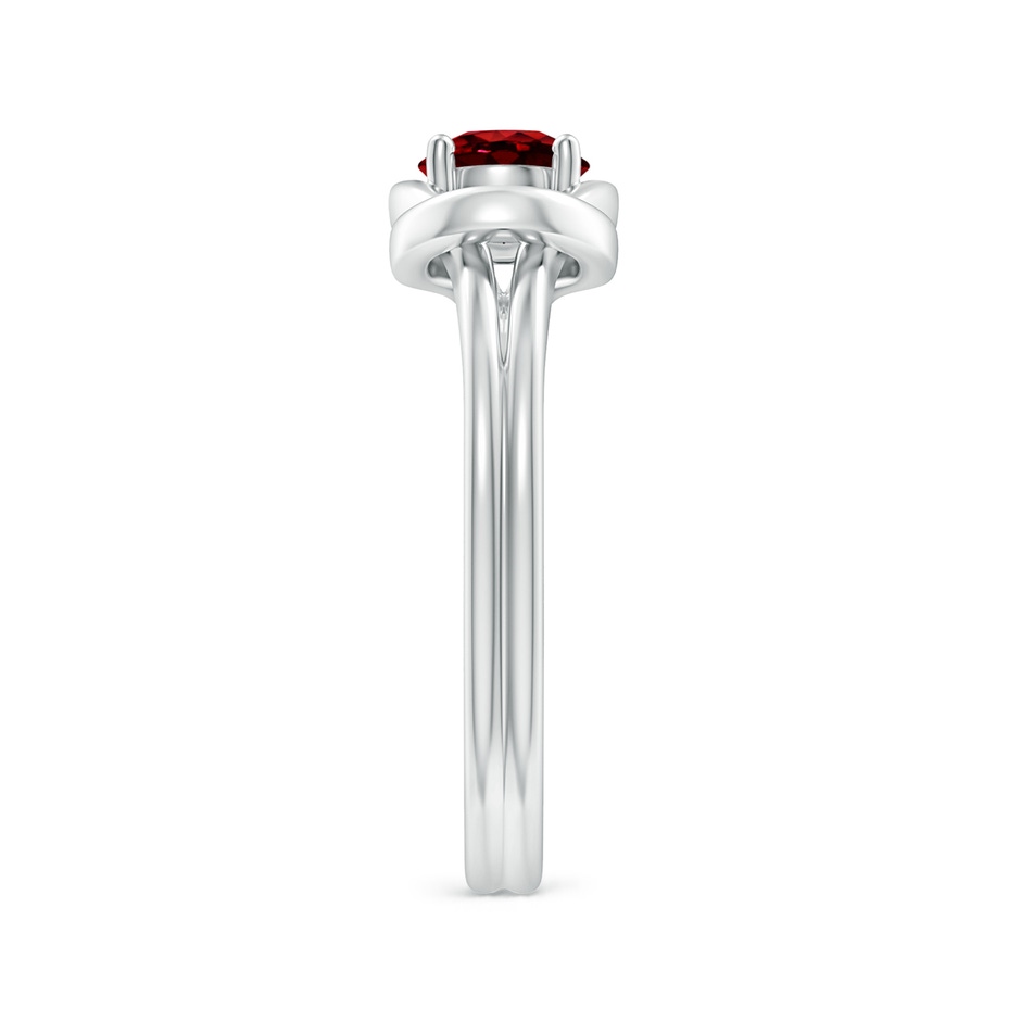 5mm AAAA Solitaire Ruby Infinity Knot Ring in White Gold side 299