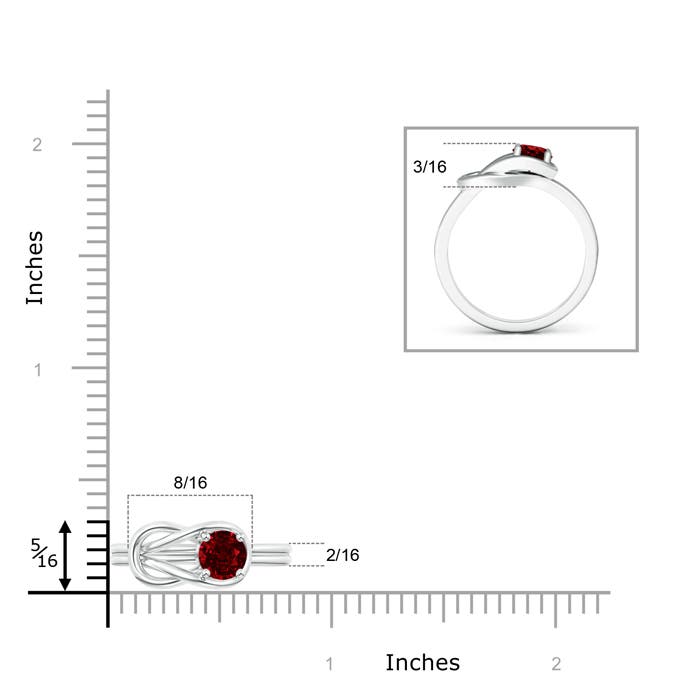 AAAA - Ruby / 0.6 CT / 14 KT White Gold