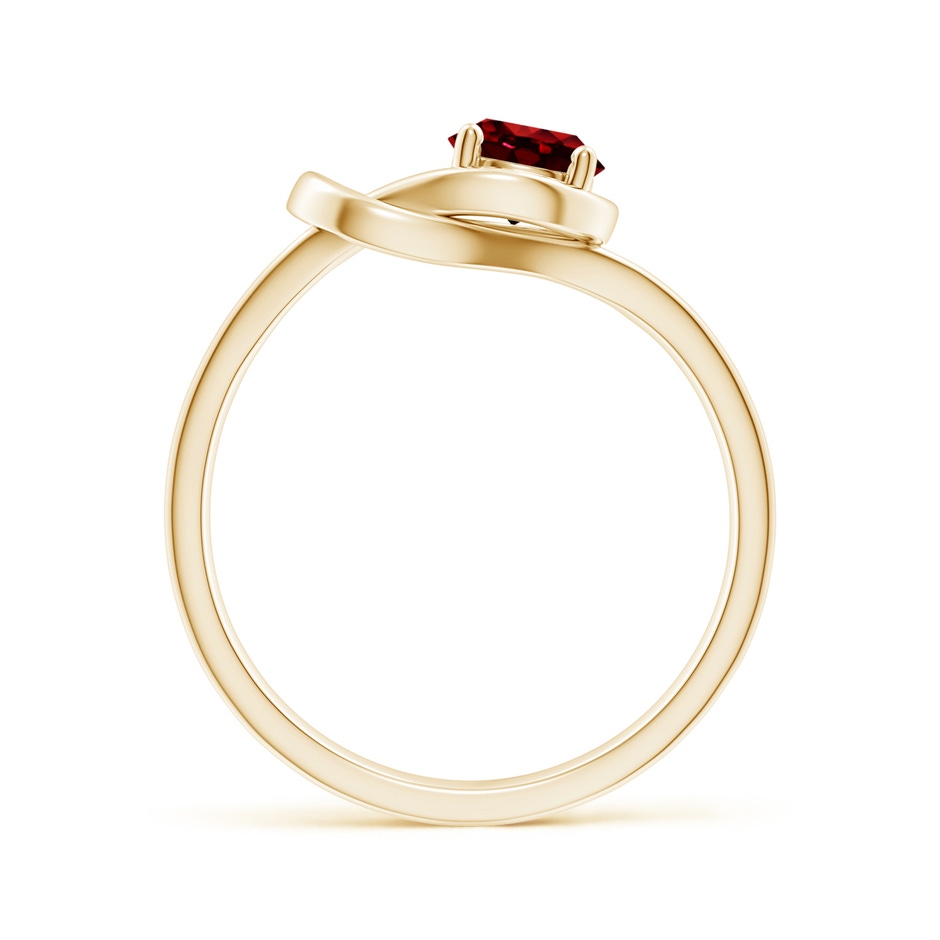 5mm AAAA Solitaire Ruby Infinity Knot Ring in Yellow Gold side 199