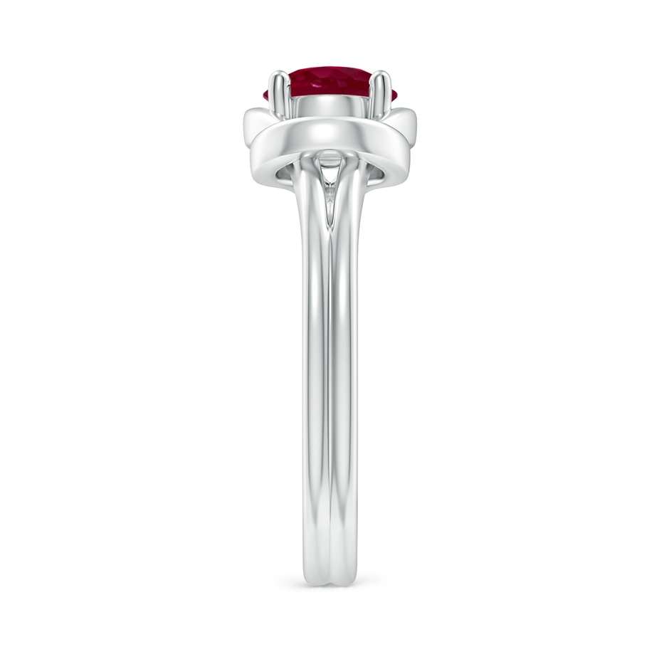 6mm A Solitaire Ruby Infinity Knot Ring in P950 Platinum side 299