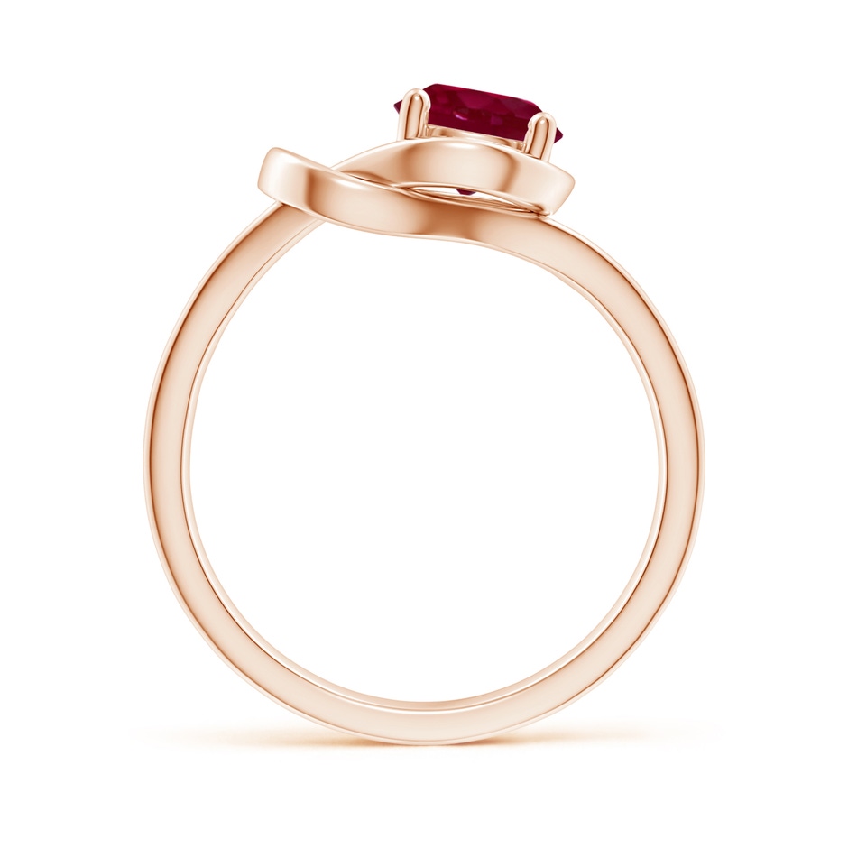 6mm A Solitaire Ruby Infinity Knot Ring in Rose Gold side 199