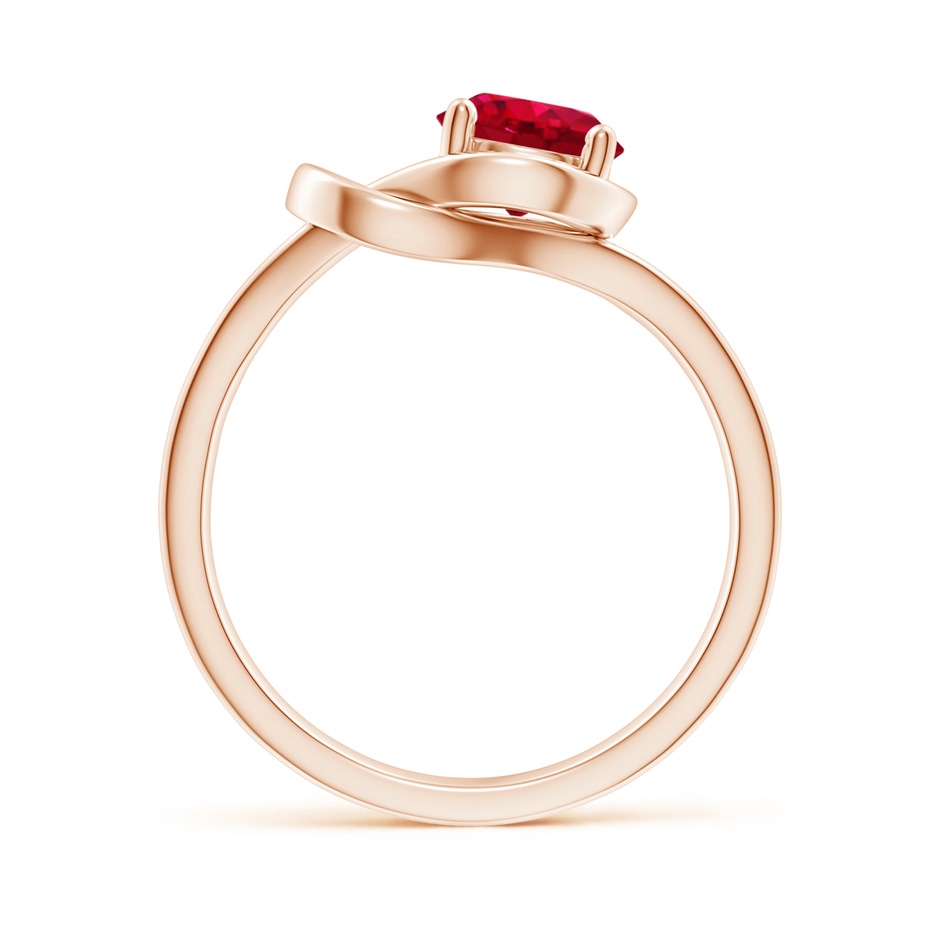 6mm AAA Solitaire Ruby Infinity Knot Ring in Rose Gold side 199