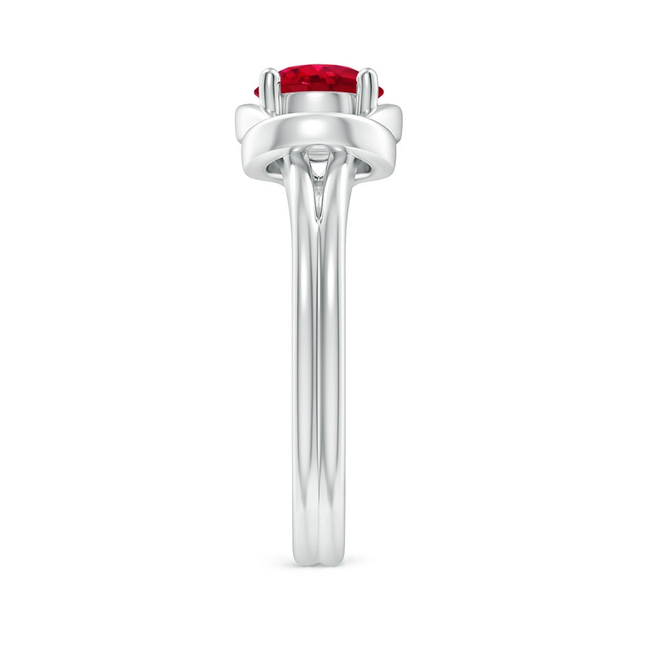 6mm AAA Solitaire Ruby Infinity Knot Ring in White Gold side 299