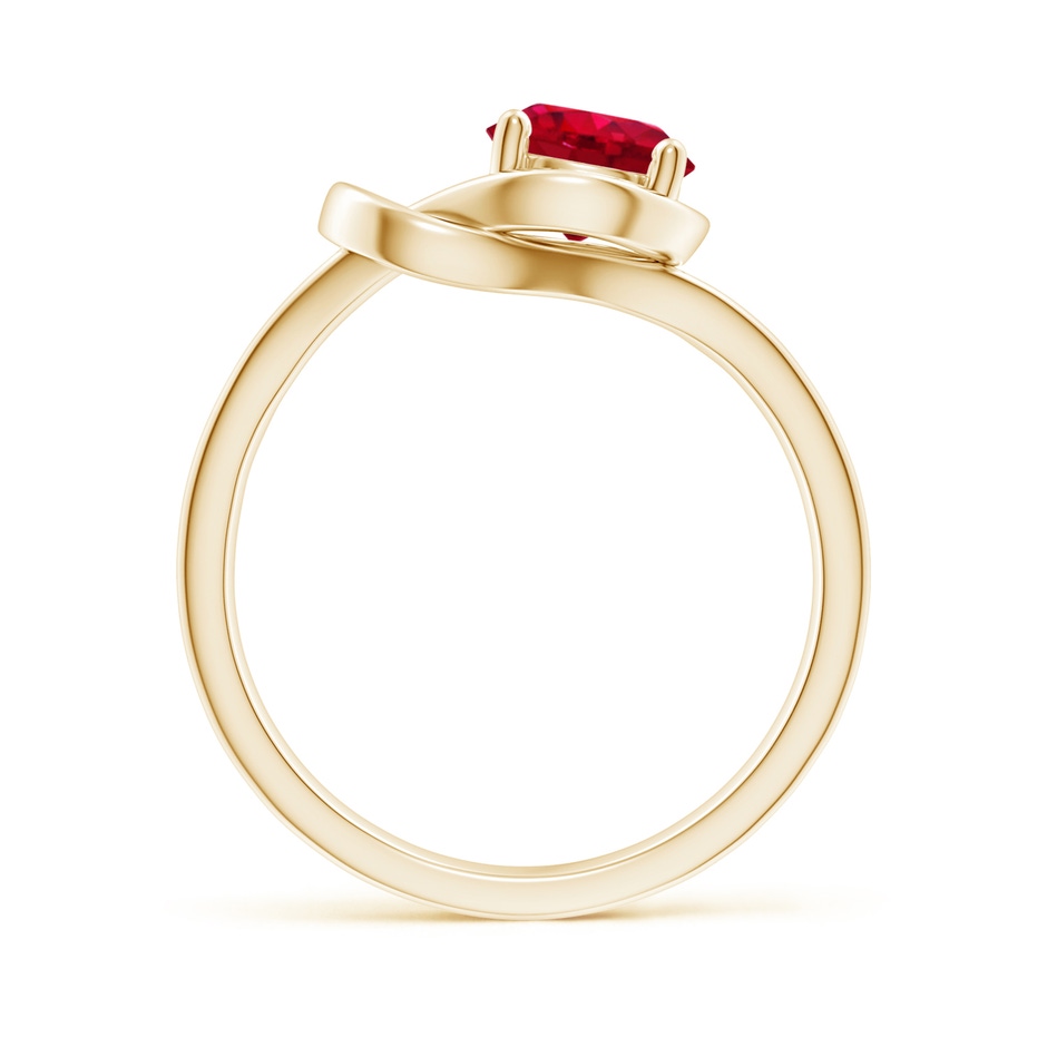 6mm AAA Solitaire Ruby Infinity Knot Ring in Yellow Gold side 199