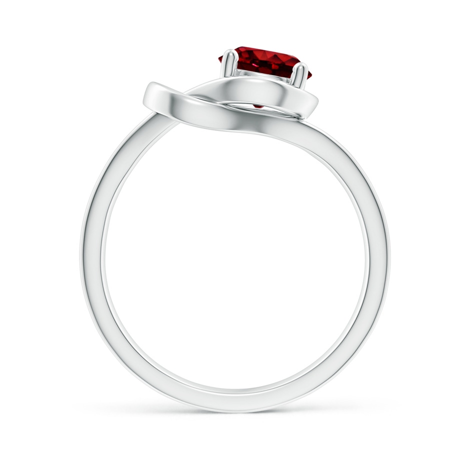 6mm AAAA Solitaire Ruby Infinity Knot Ring in 18K White Gold side 199