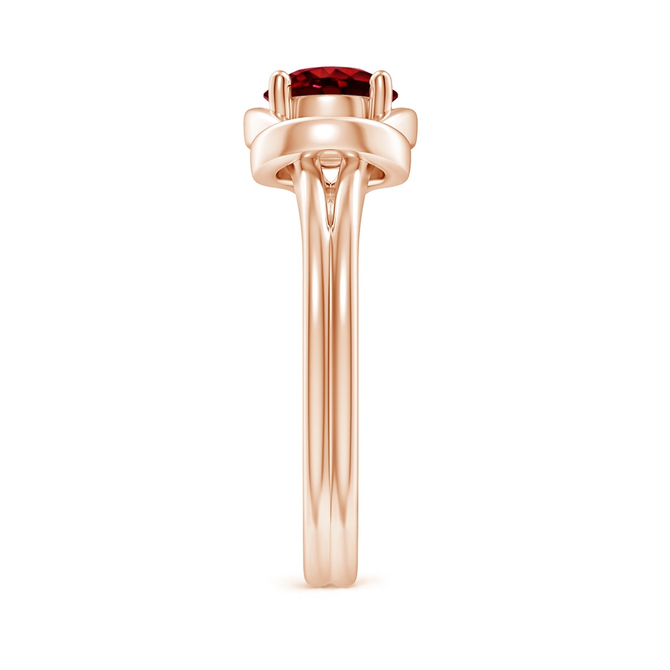 6mm AAAA Solitaire Ruby Infinity Knot Ring in Rose Gold side 299