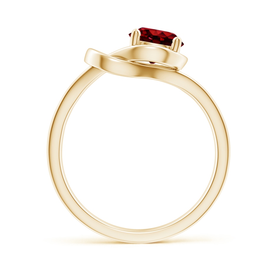 6mm AAAA Solitaire Ruby Infinity Knot Ring in Yellow Gold side 199