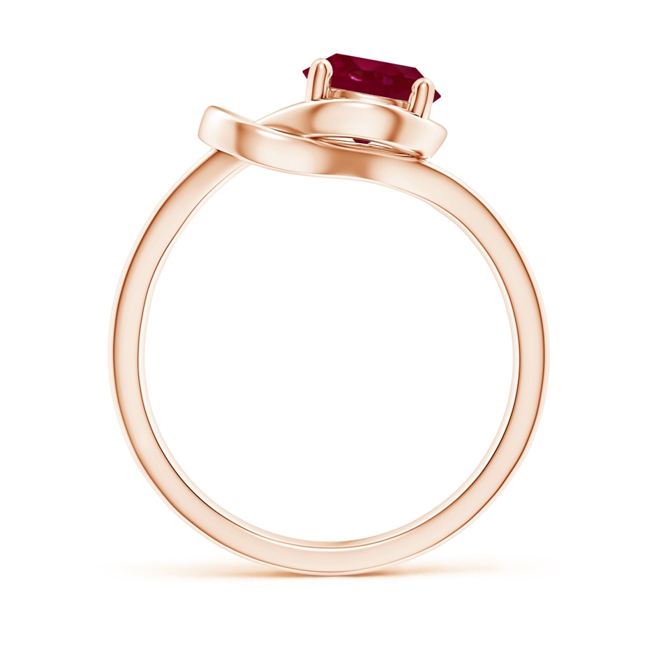 7mm A Solitaire Ruby Infinity Knot Ring in Rose Gold side 199