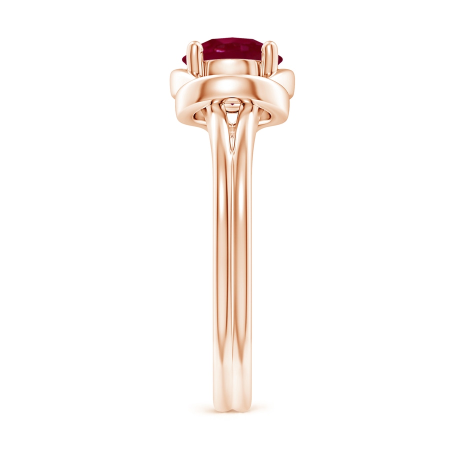7mm A Solitaire Ruby Infinity Knot Ring in Rose Gold side 299
