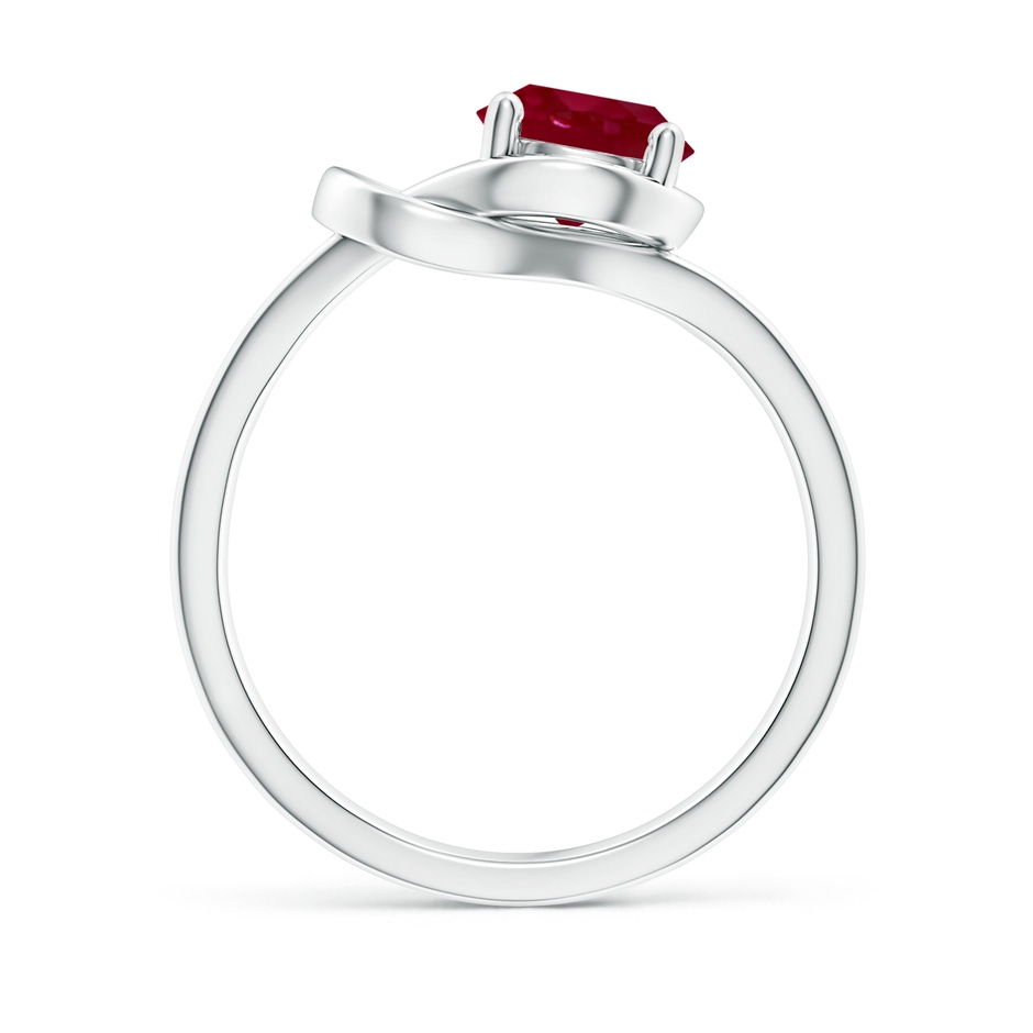 7mm AA Solitaire Ruby Infinity Knot Ring in White Gold side 199