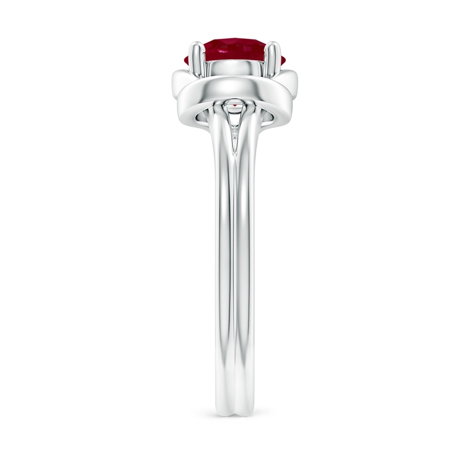 7mm AA Solitaire Ruby Infinity Knot Ring in White Gold side 299