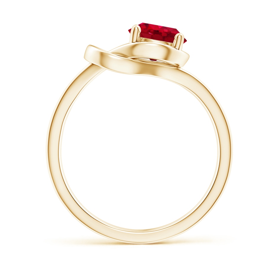 7mm AAA Solitaire Ruby Infinity Knot Ring in Yellow Gold side 199