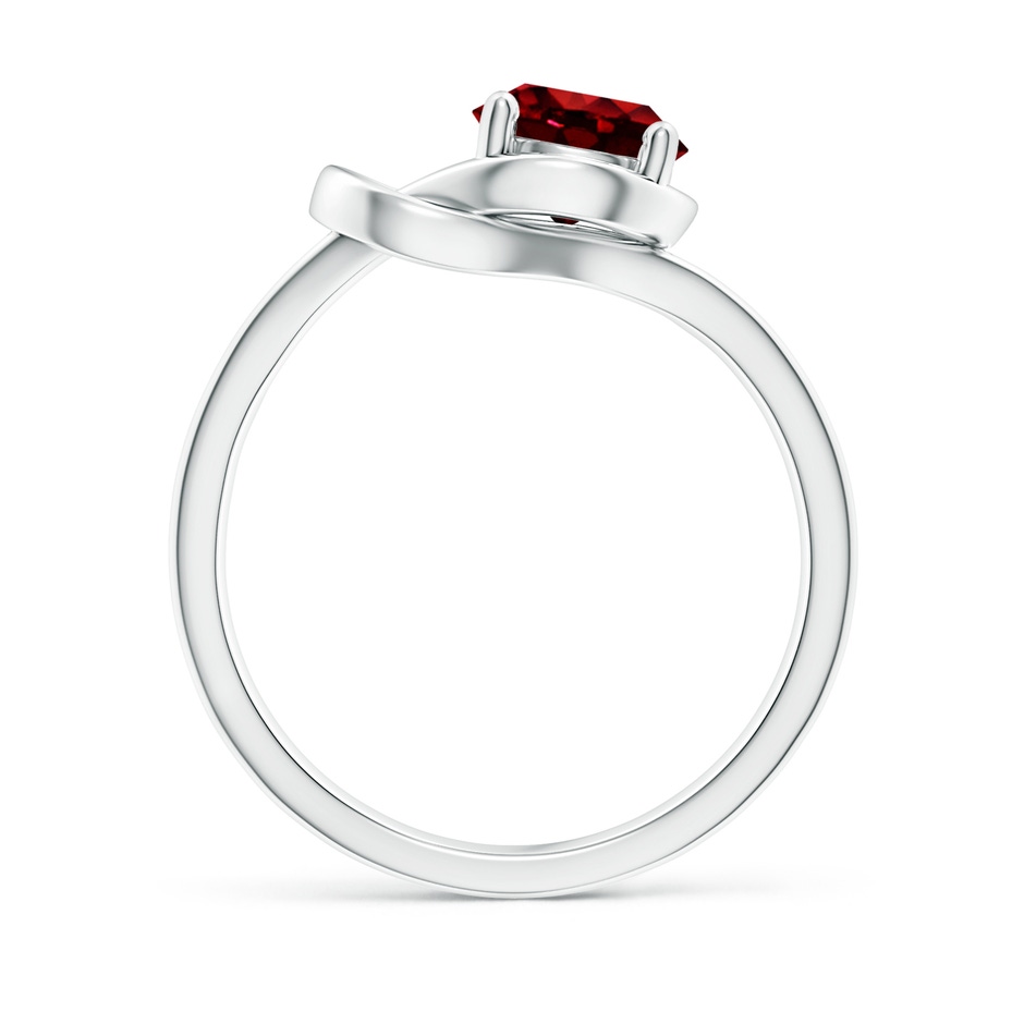 7mm AAAA Solitaire Ruby Infinity Knot Ring in P950 Platinum side 199