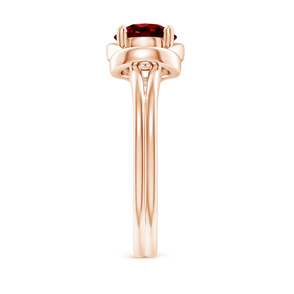 7mm AAAA Solitaire Ruby Infinity Knot Ring in Rose Gold side 299