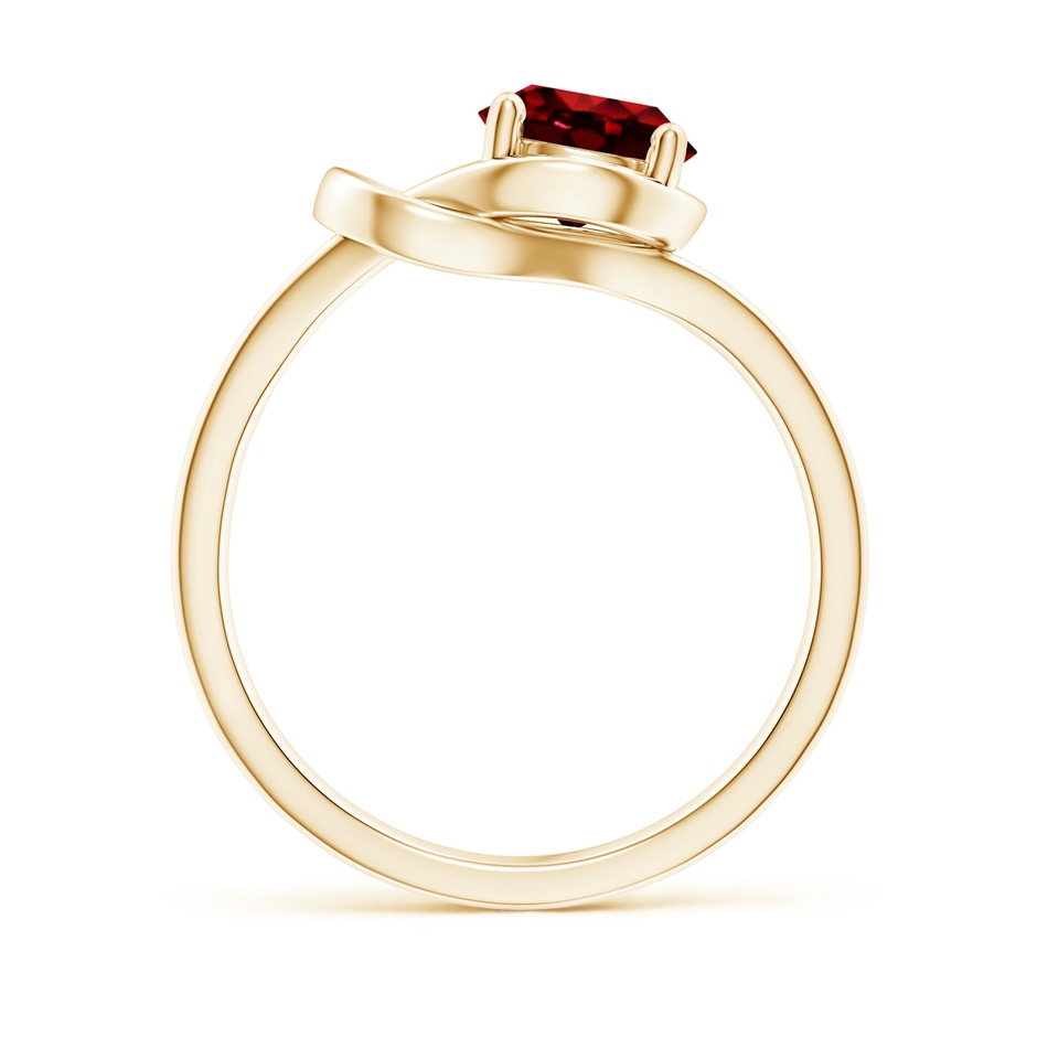 7mm AAAA Solitaire Ruby Infinity Knot Ring in Yellow Gold side 199