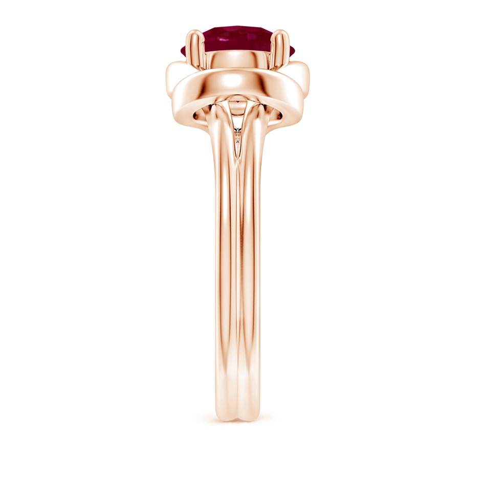 8mm A Solitaire Ruby Infinity Knot Ring in Rose Gold side 299