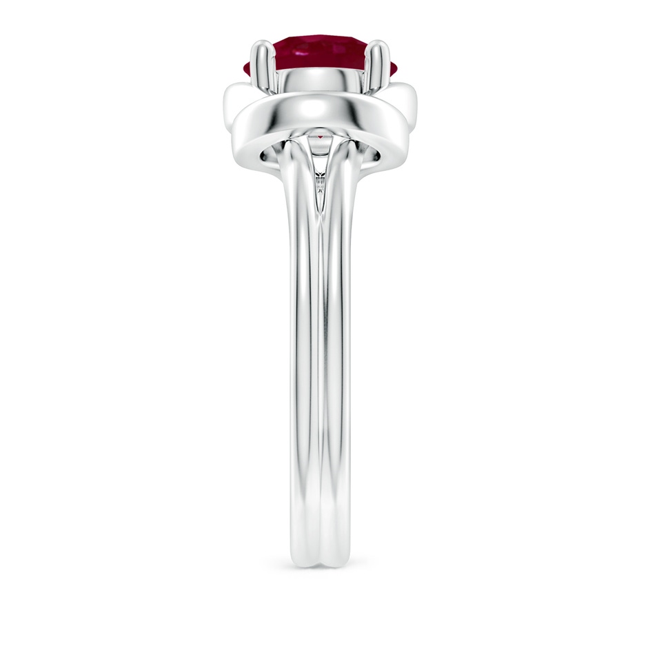 8mm A Solitaire Ruby Infinity Knot Ring in White Gold side 299