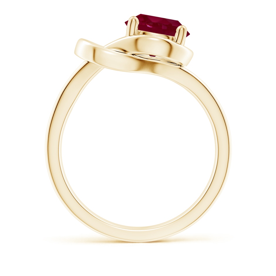 8mm A Solitaire Ruby Infinity Knot Ring in Yellow Gold side 199