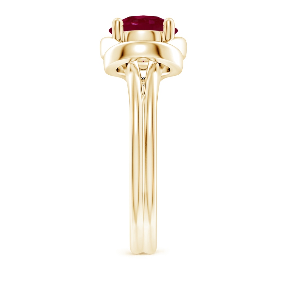 8mm A Solitaire Ruby Infinity Knot Ring in Yellow Gold side 299