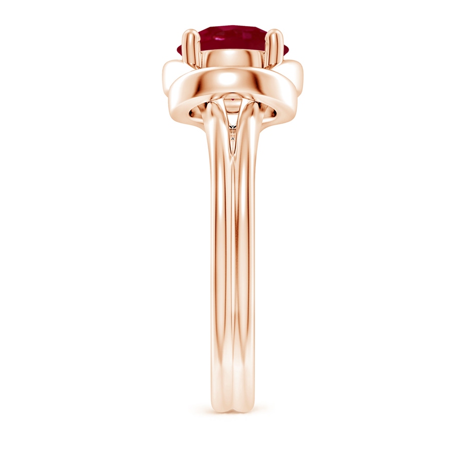 8mm AA Solitaire Ruby Infinity Knot Ring in Rose Gold side 299