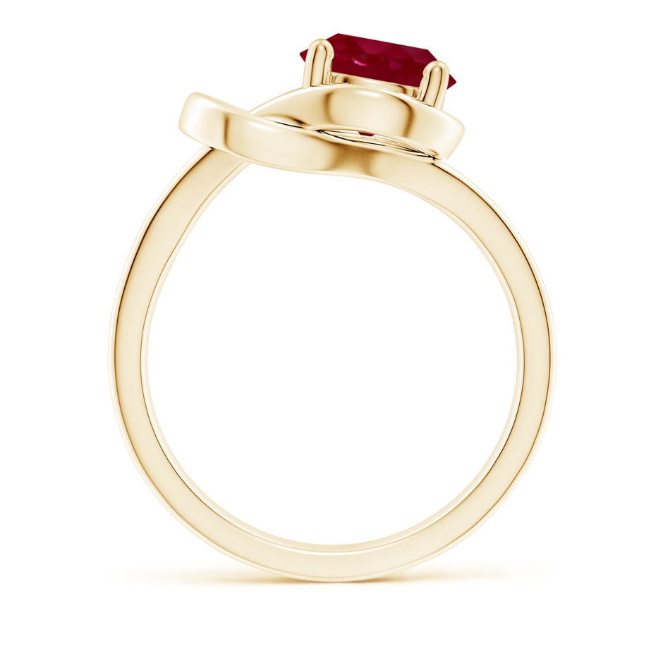 8mm AA Solitaire Ruby Infinity Knot Ring in Yellow Gold side 199