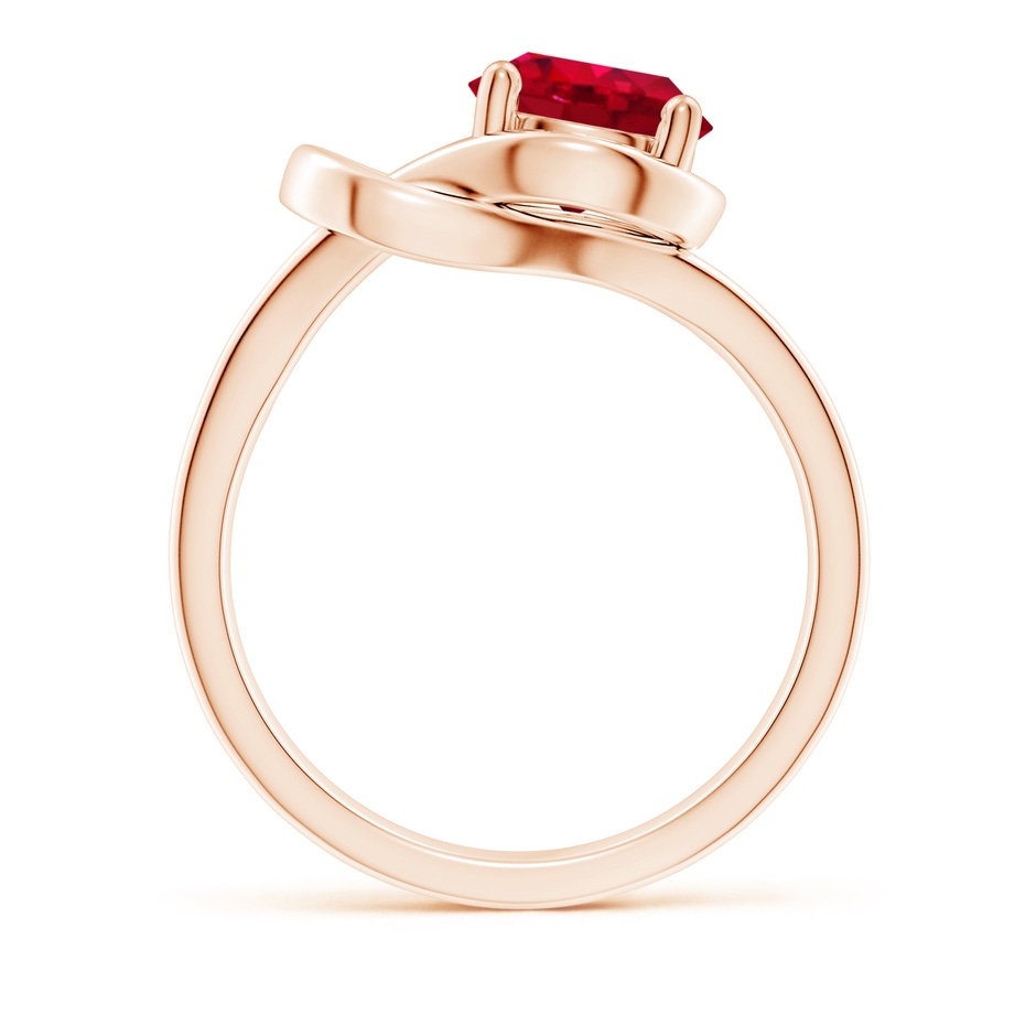 8mm AAA Solitaire Ruby Infinity Knot Ring in Rose Gold side 199