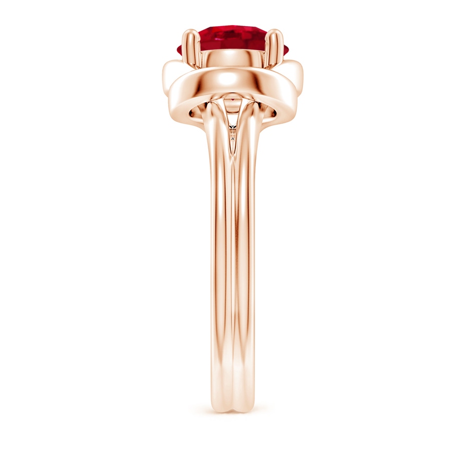 8mm AAA Solitaire Ruby Infinity Knot Ring in Rose Gold side 299