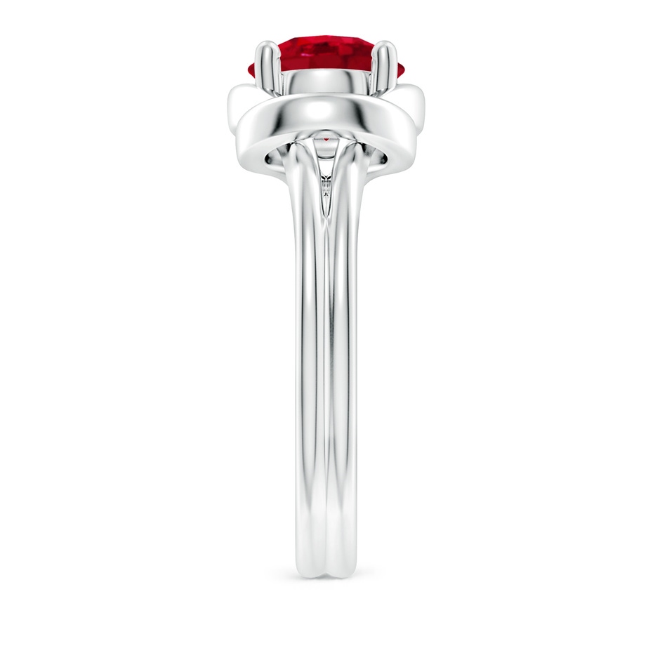 8mm AAA Solitaire Ruby Infinity Knot Ring in White Gold side 299