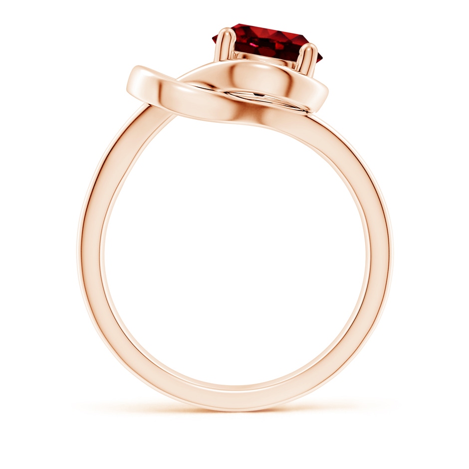 8mm AAAA Solitaire Ruby Infinity Knot Ring in Rose Gold side 199