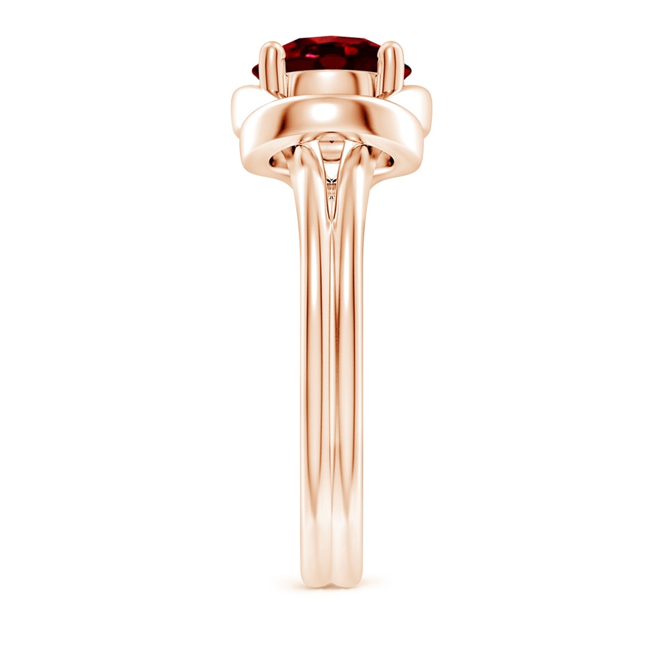 8mm AAAA Solitaire Ruby Infinity Knot Ring in Rose Gold side 299