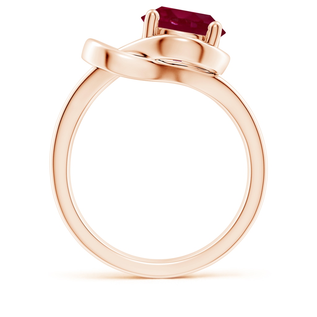 9mm A Solitaire Ruby Infinity Knot Ring in Rose Gold Side 199