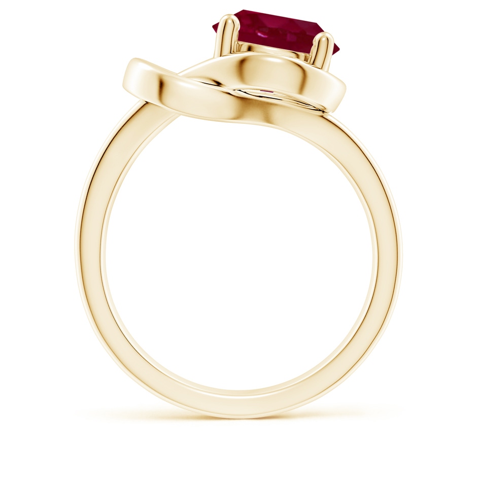 9mm A Solitaire Ruby Infinity Knot Ring in Yellow Gold side 199