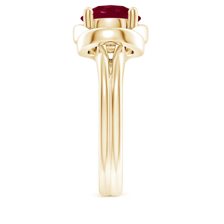 9mm A Solitaire Ruby Infinity Knot Ring in Yellow Gold side 299