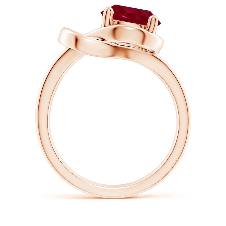 9mm AA Solitaire Ruby Infinity Knot Ring in Rose Gold side 199