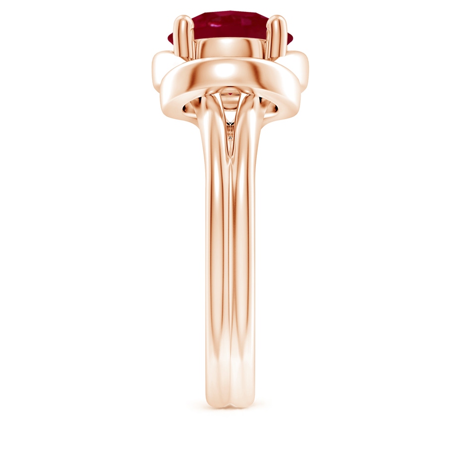 9mm AA Solitaire Ruby Infinity Knot Ring in Rose Gold side 299
