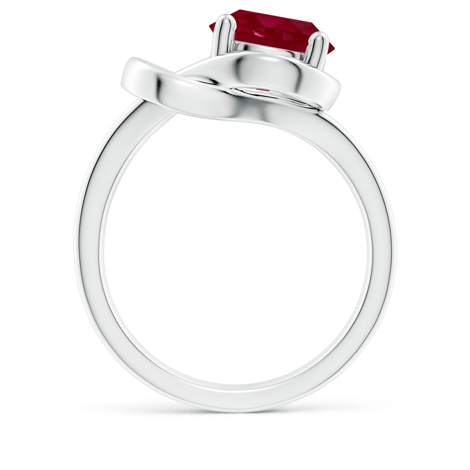 9mm AA Solitaire Ruby Infinity Knot Ring in White Gold side 199