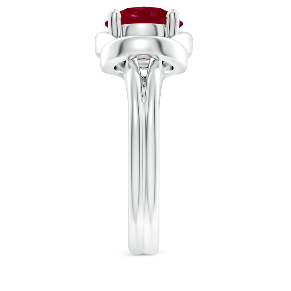 9mm AA Solitaire Ruby Infinity Knot Ring in White Gold side 299