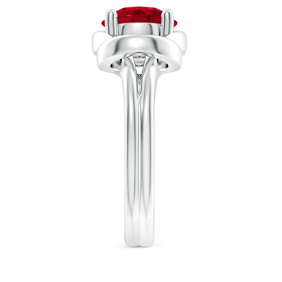 9mm AAA Solitaire Ruby Infinity Knot Ring in P950 Platinum side 299