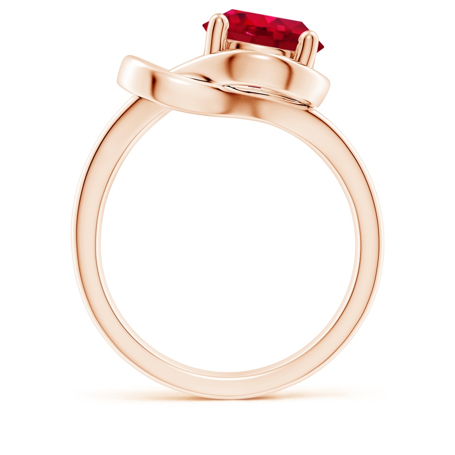 9mm AAA Solitaire Ruby Infinity Knot Ring in Rose Gold side 199