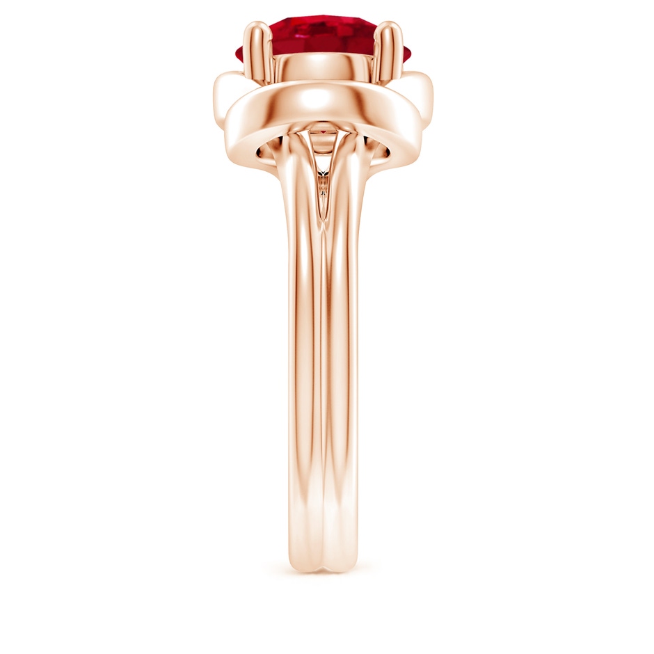 9mm AAA Solitaire Ruby Infinity Knot Ring in Rose Gold side 299