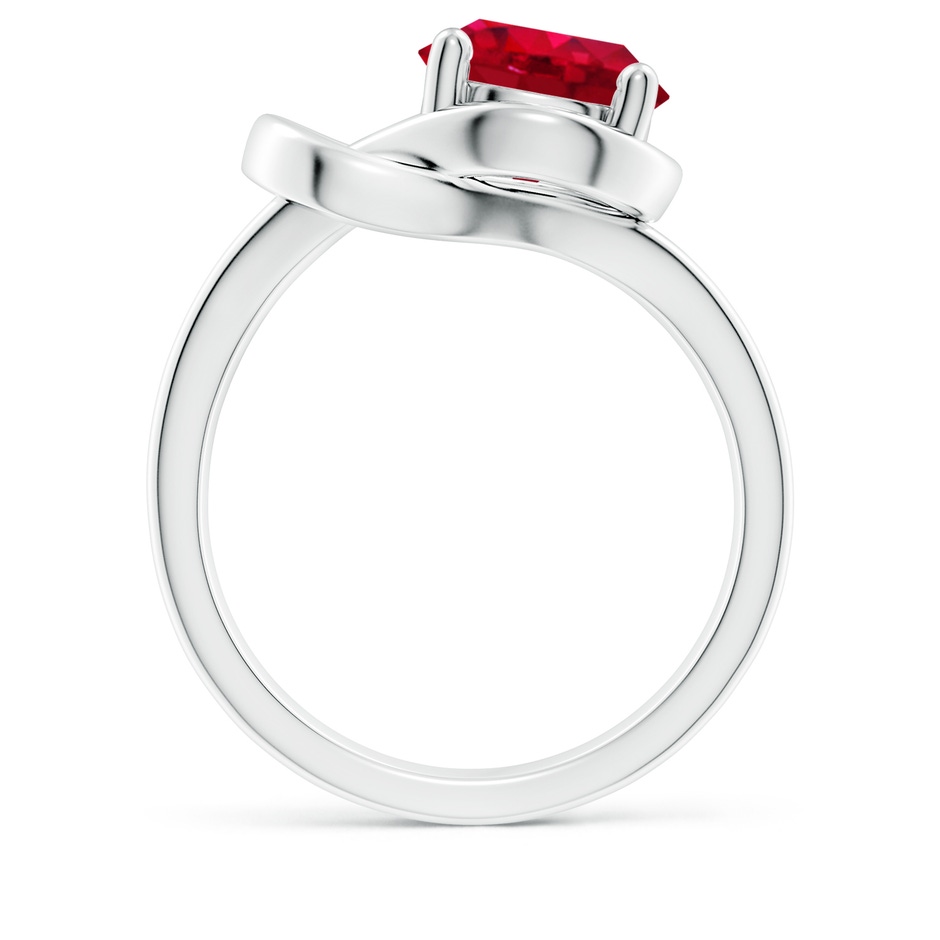 9mm AAA Solitaire Ruby Infinity Knot Ring in White Gold side 199