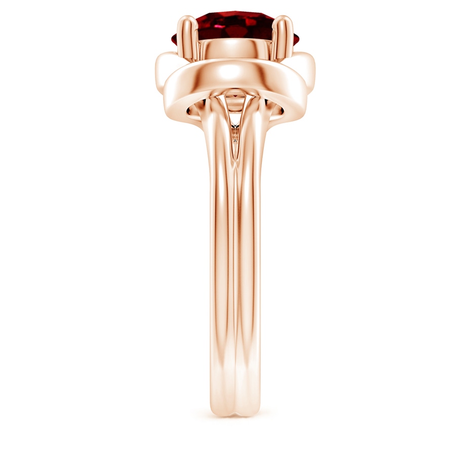 9mm AAAA Solitaire Ruby Infinity Knot Ring in Rose Gold side 299