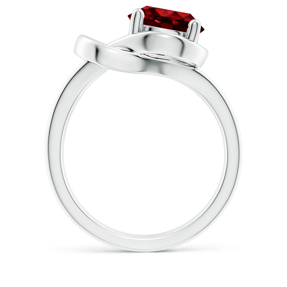 9mm AAAA Solitaire Ruby Infinity Knot Ring in White Gold side 199